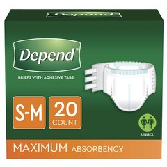 Depend Maximum Incontinence Brief, Small / Medium (CS/60)