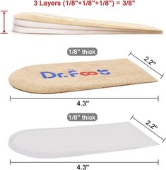 Washable Orthopedic Heel Lift Inserts – Adjustable Gel Insoles for Pain Relief