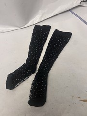 compression socks unk size unbranded black with multicolor polka dots
