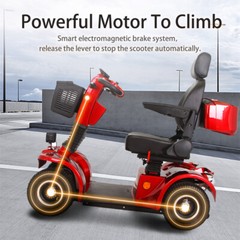 Four Wheels Mobility Scooter 500W 48V 20AH Battery Motor for Adult Senior