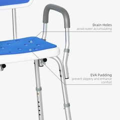 EVA Padded Bath Seat with Adjustable Height, 299 lbs. Capacity