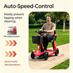 4 Wheel Folding Mobility Scooter Electric Power Wheelchairs Long Range 25/40Mile