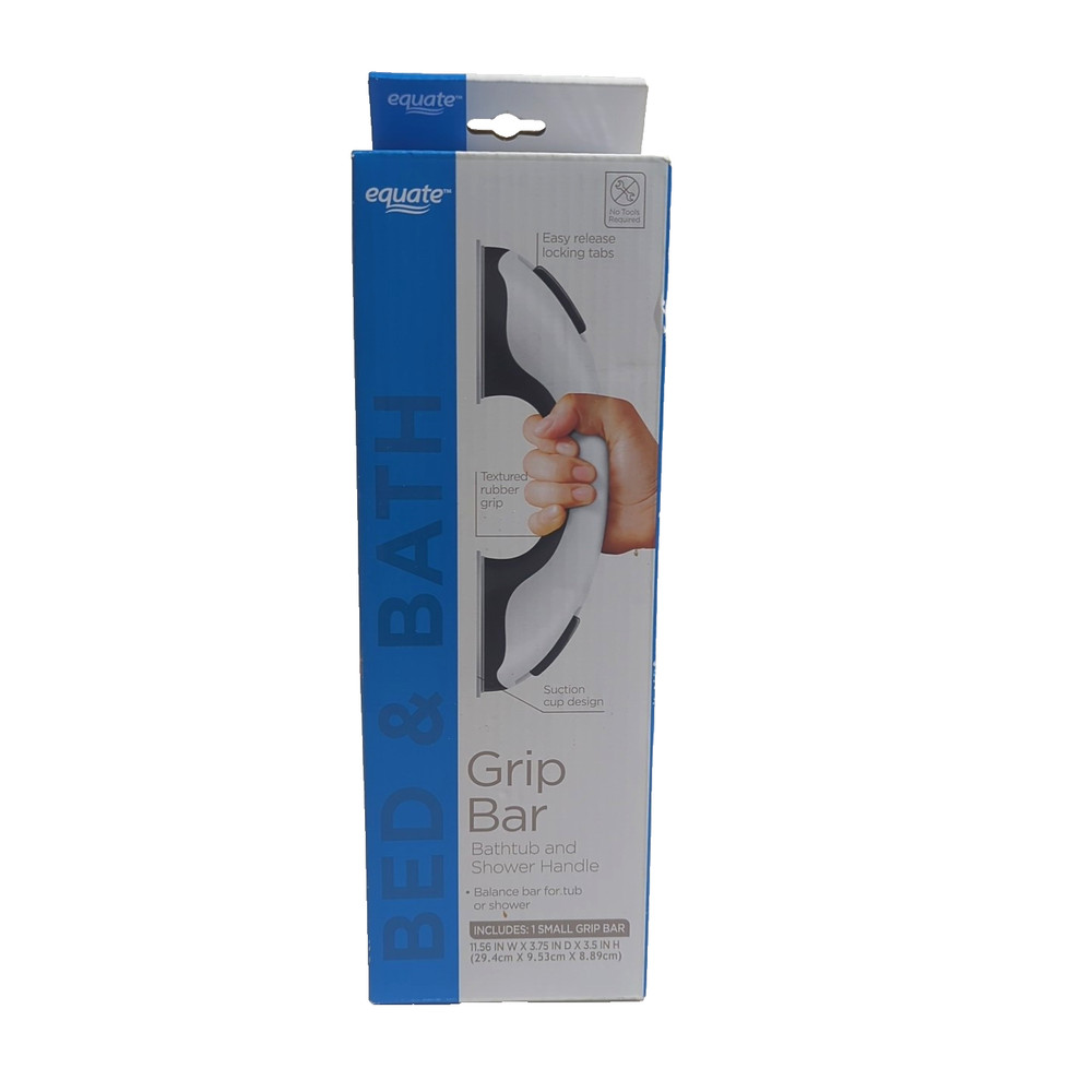 EQUATE Grip Bar Bathtub and Shower SUCTION Handle Small 11.56×3.75×3.5″