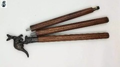 Solid Brass Designer kangaroo Handle Wooden Victorian Vintage Walking Cane
