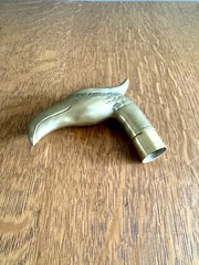Vintage Brass Eagle Head Cane Handle ~ Hawk Head Walking Cane Handle