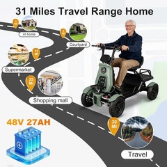 Heavy Duty 4-Wheel Electric Mobility Scooter w/Cargo Platform 1000W 15MPH 600LBS