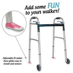 Sneaker Walker Glides for 1″ Tubes – Pink – 1 1 Pair (Pack of 1),