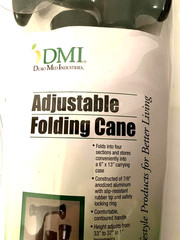 New Never Used DMI Folding Adjustable Walking Cane In Original Package Black