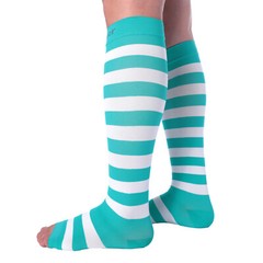 Doc Miller Open Toe Socks Leg Compression 15-20mmHg Recovery Varicose Veins TEAL