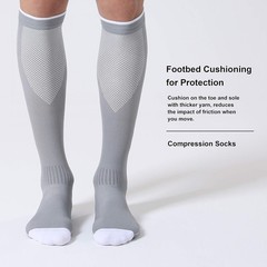 Compression Socks for Men and Women 20-30 mmHg Black White Grey Running Socks