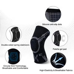 Knee Sleeve Compression Brace Support For Sport Gym Joint Pain Arthritis Relief