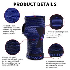 ABYON Wrist Compression Sleeves (Pair) for Carpal Tunnel and Pain Small, Blue