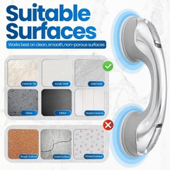 Changing Lifestyles Chrome Suction Cup Grab Bar – 12” Safety Assist Handle