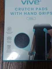 Vive Crutch Pads Adults Underarm Pads & Hand Grips – TEAL, NEW *Ships Free*