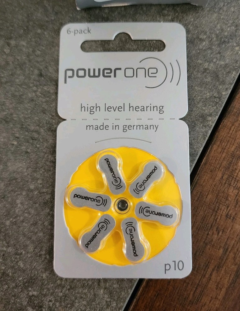 Powerone Hearing Aid Battery Size P10 – 6 batteries/pack X 10 = 60 Batteries