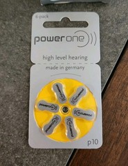 Powerone Hearing Aid Battery Size P10 – 6 batteries/pack X 10 = 60 Batteries