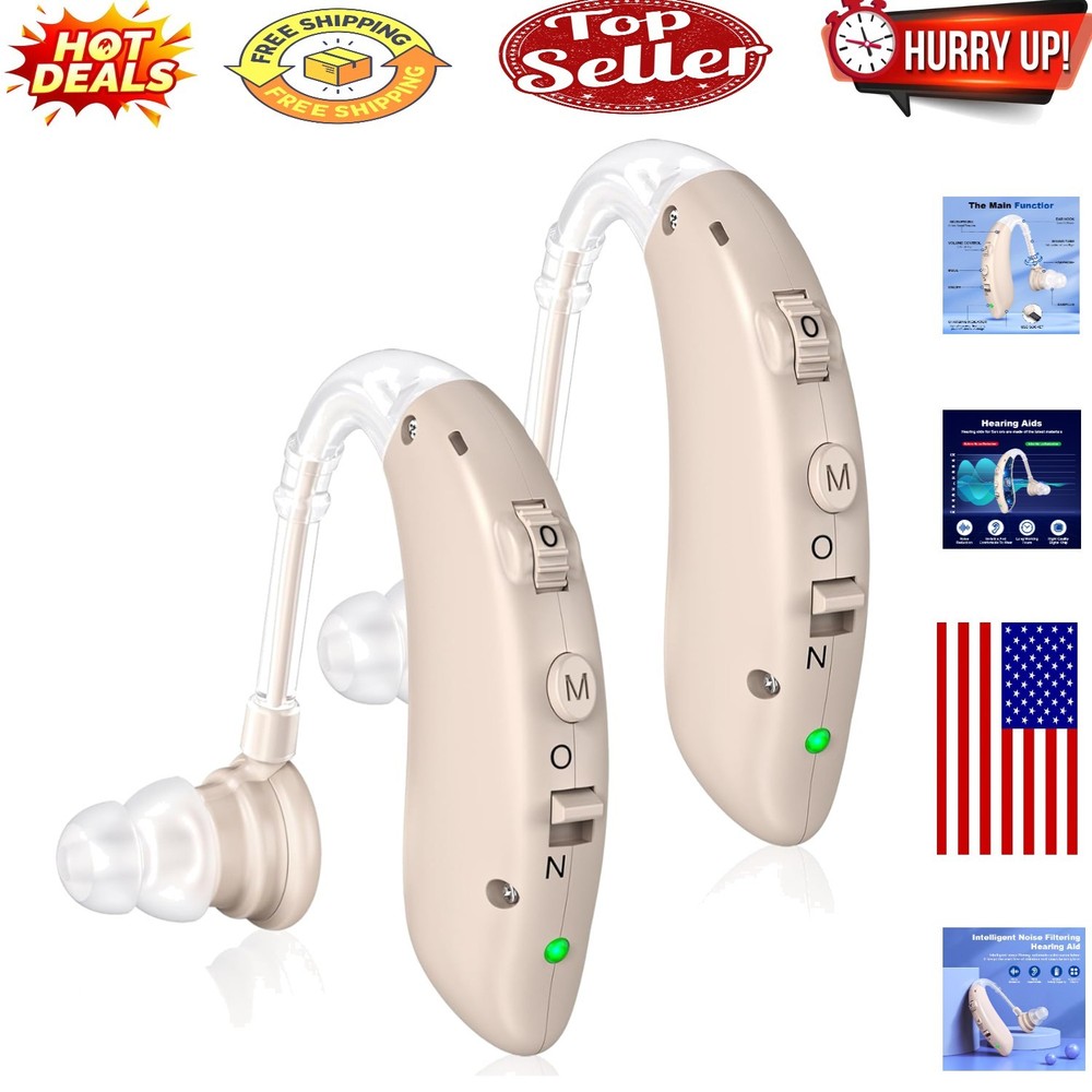 Rechargeable Noise-Canceling Digital Hearing Aids for Seniors