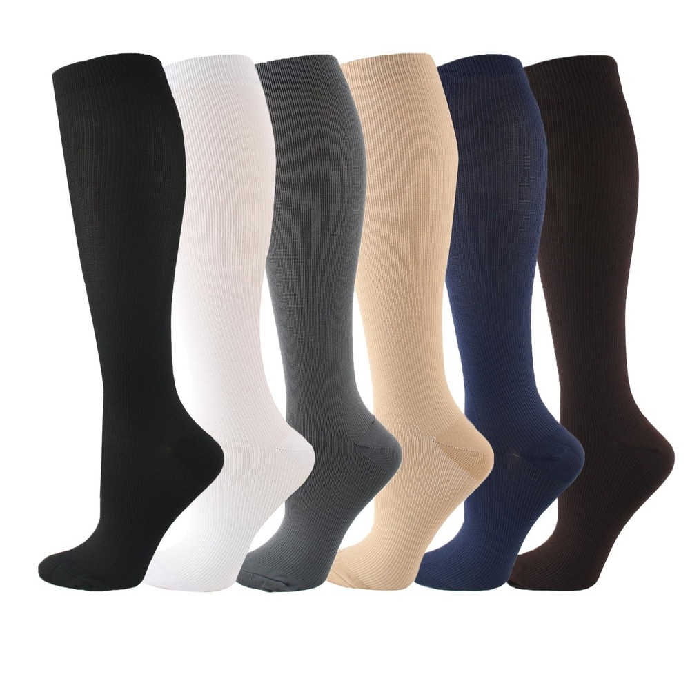IMAGERIO 6 Pairs Compression Socks for Women Large-X-Large, Mixed (6 Pairs)