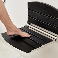 Foldable 17.5″ Wall Mounted Shower Seat for Home Care (Black)