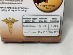 Miracle Copper Anti-Fatigue Compression Socks (Small/Medium)