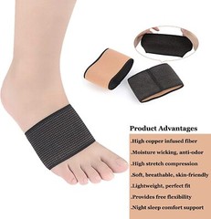 Copper Compression Arch Plantar Fasciiti Support Sleeves Foot Brace Pain Relief