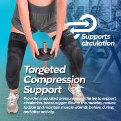 Full Leg Compression Sleeve Knee Support Brace Meniscus Tear Arthritis Pain Gym