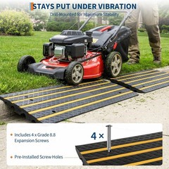 48″ Heavy Duty Rubber Driveway Curb Ramp – 33000 LBS Capacity, Low Profile, Refl
