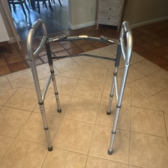 Carex Adjustable Height Walking Frame Walker, Aluminum, Silver/Gray Indoor