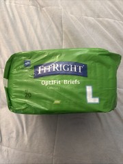 Medline FitRight OptIFit Briefs Adult Diapers w/Tabs, L, Unisex 44in-56in 20ct
