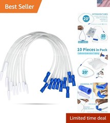 10 Pack 20 Inch Leg Bag Extension Tubing – Flexible, Latex-Free Drainage Hose…