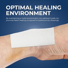 MED PRIDE Sterile Non-Stick Non-Adherent Gauze Wound Dressing Pads 3” x 8” 50 Pk