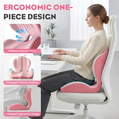 Memory Foam Seat Cushion with Back Support Orthopedic Tailbone Pain Relief Cush