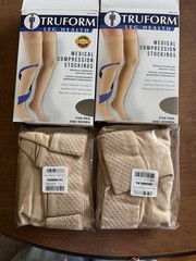 Truform Compression Stockings Thigh High Closed Toe Firm 20-30 mmHG XL 8868 Tan