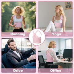 Posture Corrector for Women and Men,4 In 1 Adjustable Full Back Large, Pink