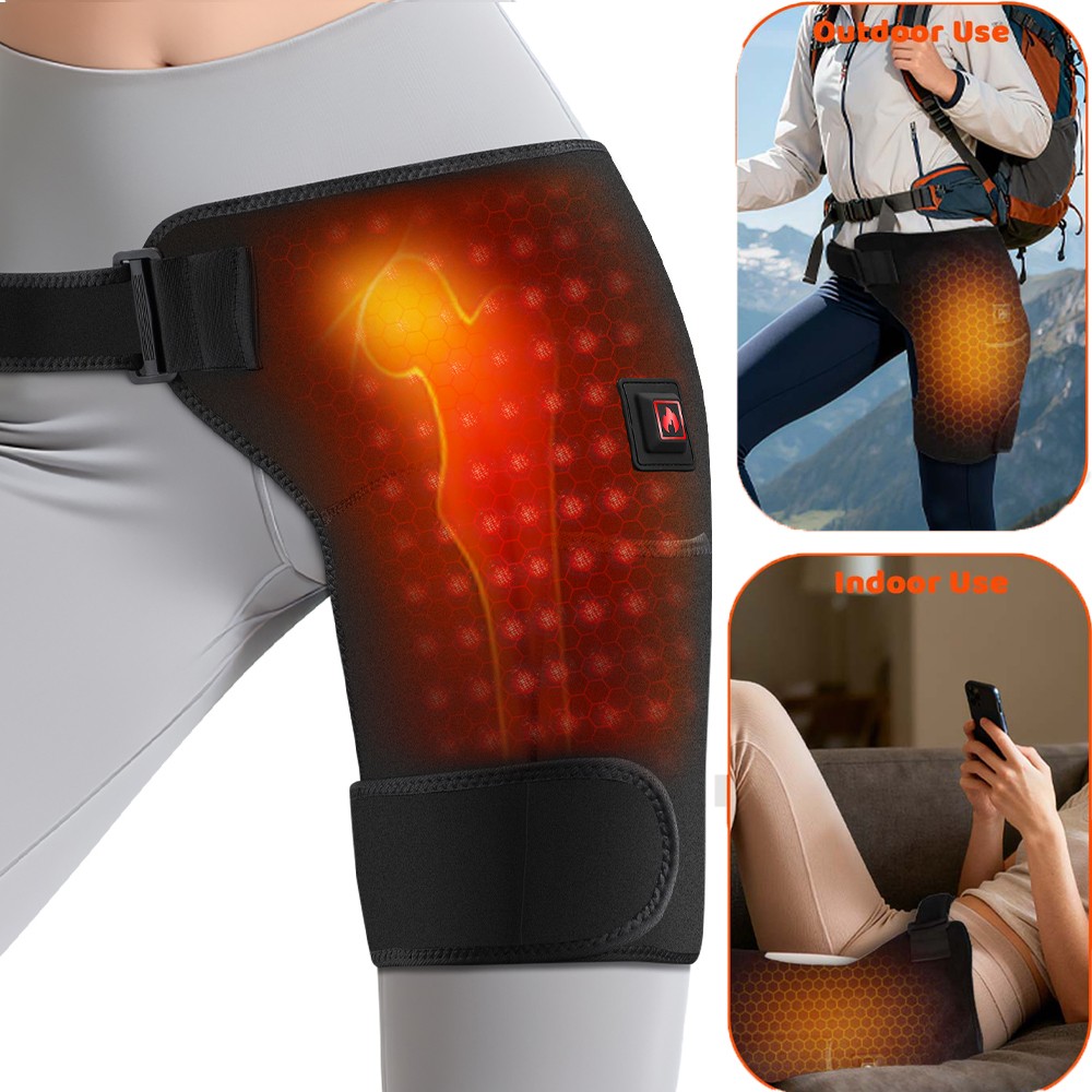 Red Light Therapy Hip Wrap for Pain Relief – 105 LED Beads 660nm,3 Heat Settings