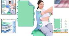 34×52 Inch Waterproof Reusable Bed Pad with Handles for Patient Lifting Transfer