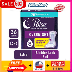 Poise Overnight Incontinence & Postpartum Pads for Bladder Leaks, 36 count