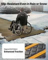 Heavy Duty Rubber Curb Ramp 2 Pack – 48.8″ Low Profile Slope for Vehicles, RVs,