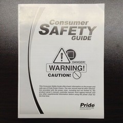 Owner’s Manual Used Pride INFMANU3992 Consumer Safety Guide