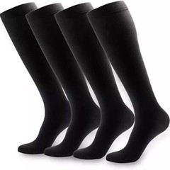 3 Pairs Closed Toe Knee High Compression Socks 15-20mmHg for Women and Men Socks