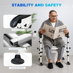 Adjustable Toilet Safety Rails for Seniors & Disabled – Heavy Duty