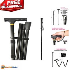 Ergonomic Portable Walking Cane with Wrist Strap – Foldable Design, 11″ Compact