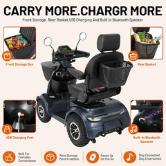 Heavy Duty All-Terrain Mobility Scooter for Adults & Seniors – 1000W Peak Motor,