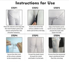 Urine Collection Bag Wearable Urinal for Men Portable Male Women, White