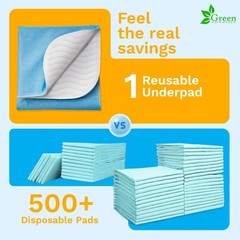 GREEN LIFESTYLE 6 Pack 34″x36″ Underpads, Large Reusable Pet & Senior Pads