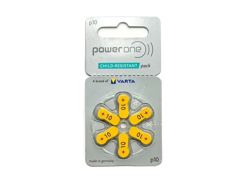 Power One Size 10 Mercury Free Hearing Aid Batteries (60 pack) **NEW DESIGN**
