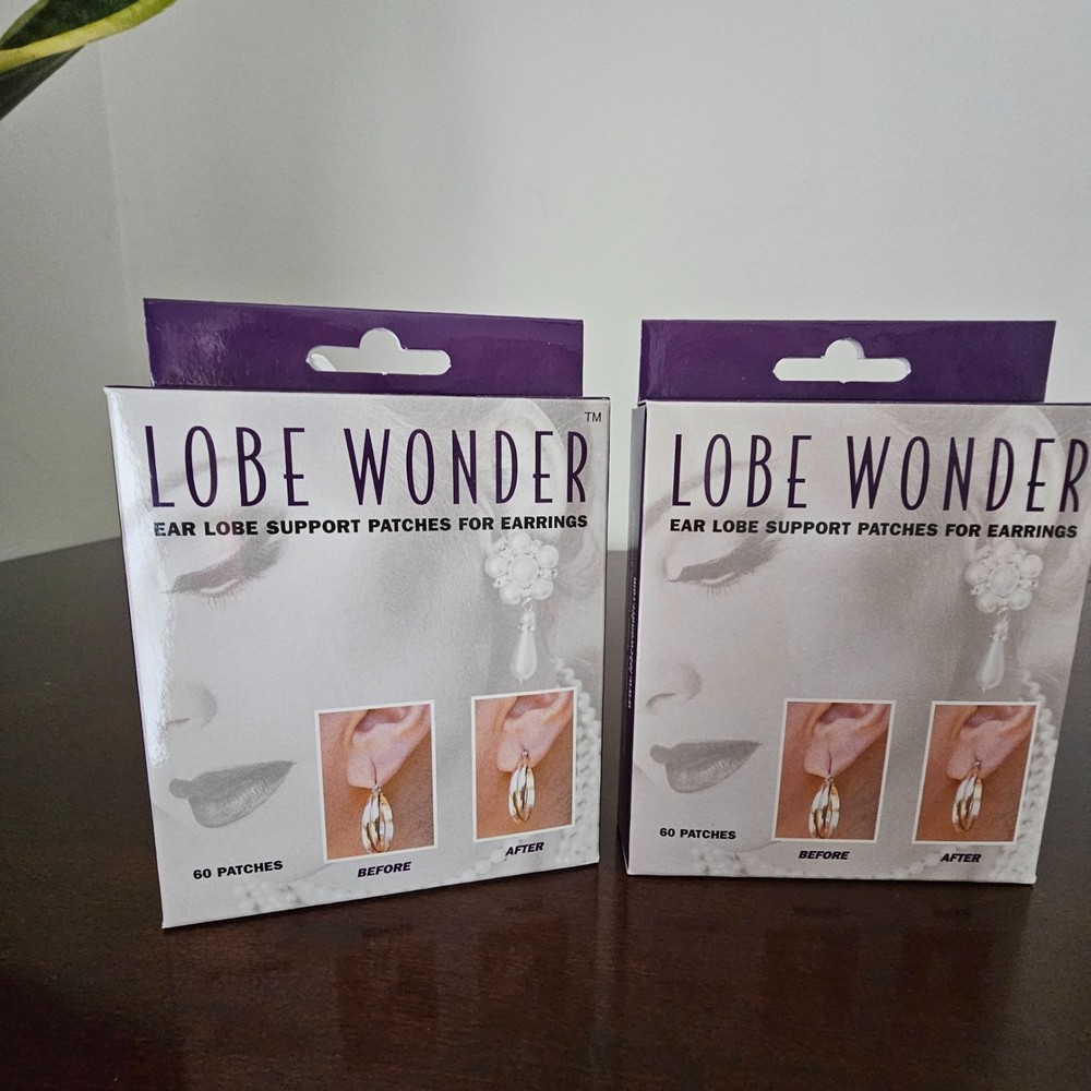 2 Boxes LOBE WONDER 120 Ear Lobe Support Patches for pierced ears New in Box