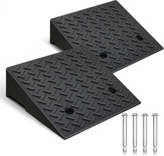 Rubber Curb Ramp,2 Pack,6″ Rise Height,11023Ibs, Capacity Driveway Ramps,18.9″ L
