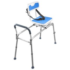 Heavy-Duty Sliding Shower Bench: 400lb, Swivel Seat, 15-Level Height Adjustment
