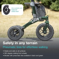 All Terrain Walker Rollator with 12” Pneumatic Tires – Foldable Outdoor Walke…